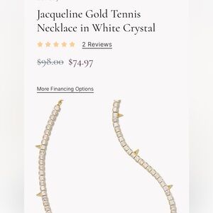 Jaqueline Gold tennis necklace white crystal